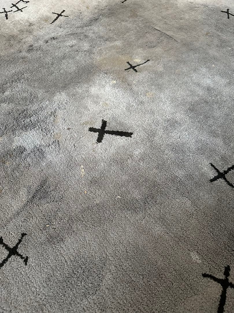 希少！アンダーカバー魔女期　グレー クロス模様 ラグ