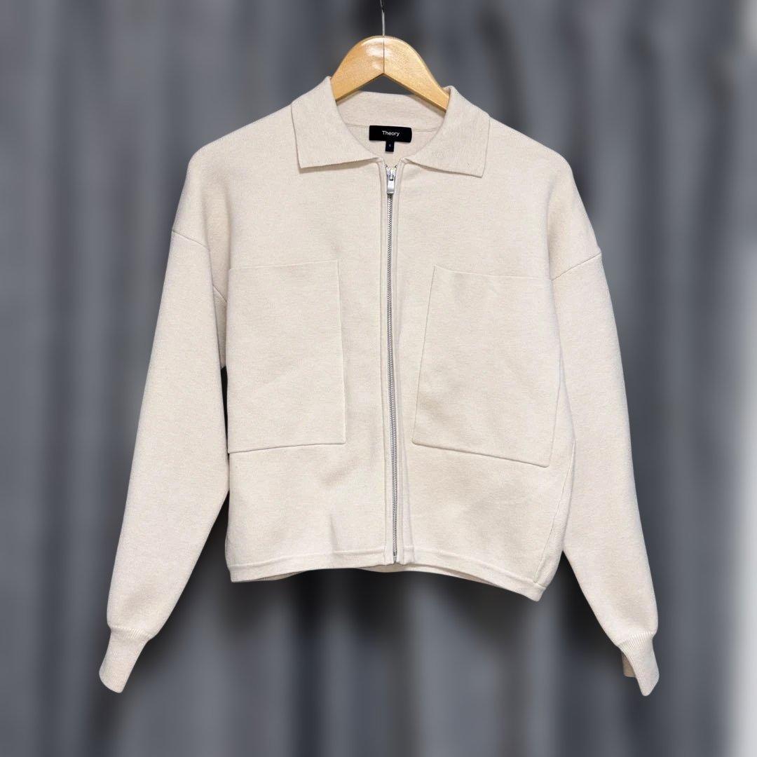 ジャケット・アウター Theory COTTON WOOL CROPPED ZIP UP