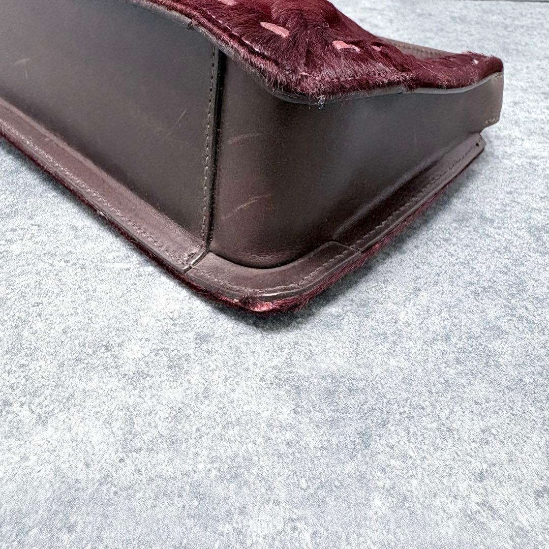 レア✨コーチ スモール セミショルダーバッグ ハラコ/レザー 9470