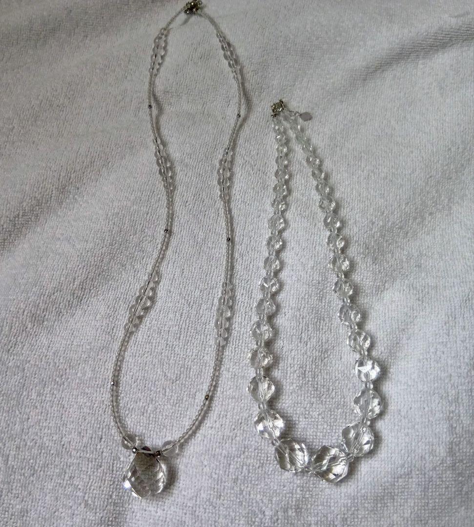 K18 WG 水晶 ファンシースカーレット ネックレス他 ※ネックレス2点セット