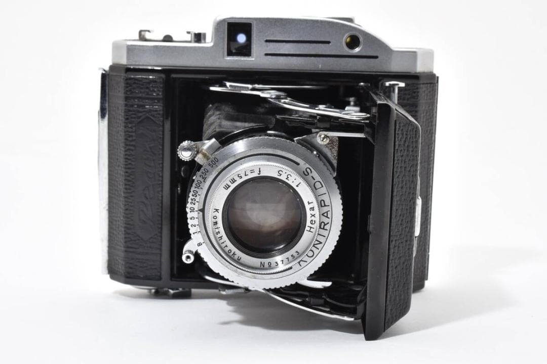 フィルムカメラ KONICA PEARL II HEXAR 75MM F3.5 #1024