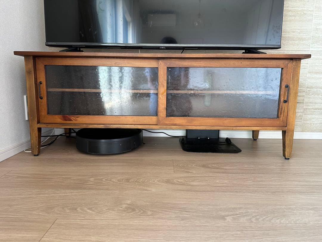 木製ガラス扉付きテレビ台