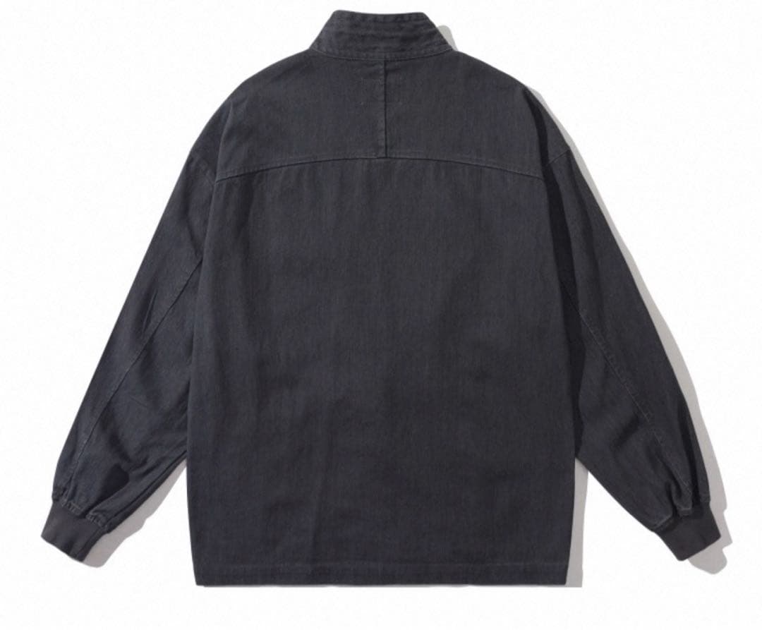 メカジシンプル無地ローブジャケットメンズゆったり多機能アウター秋純綿コートXL