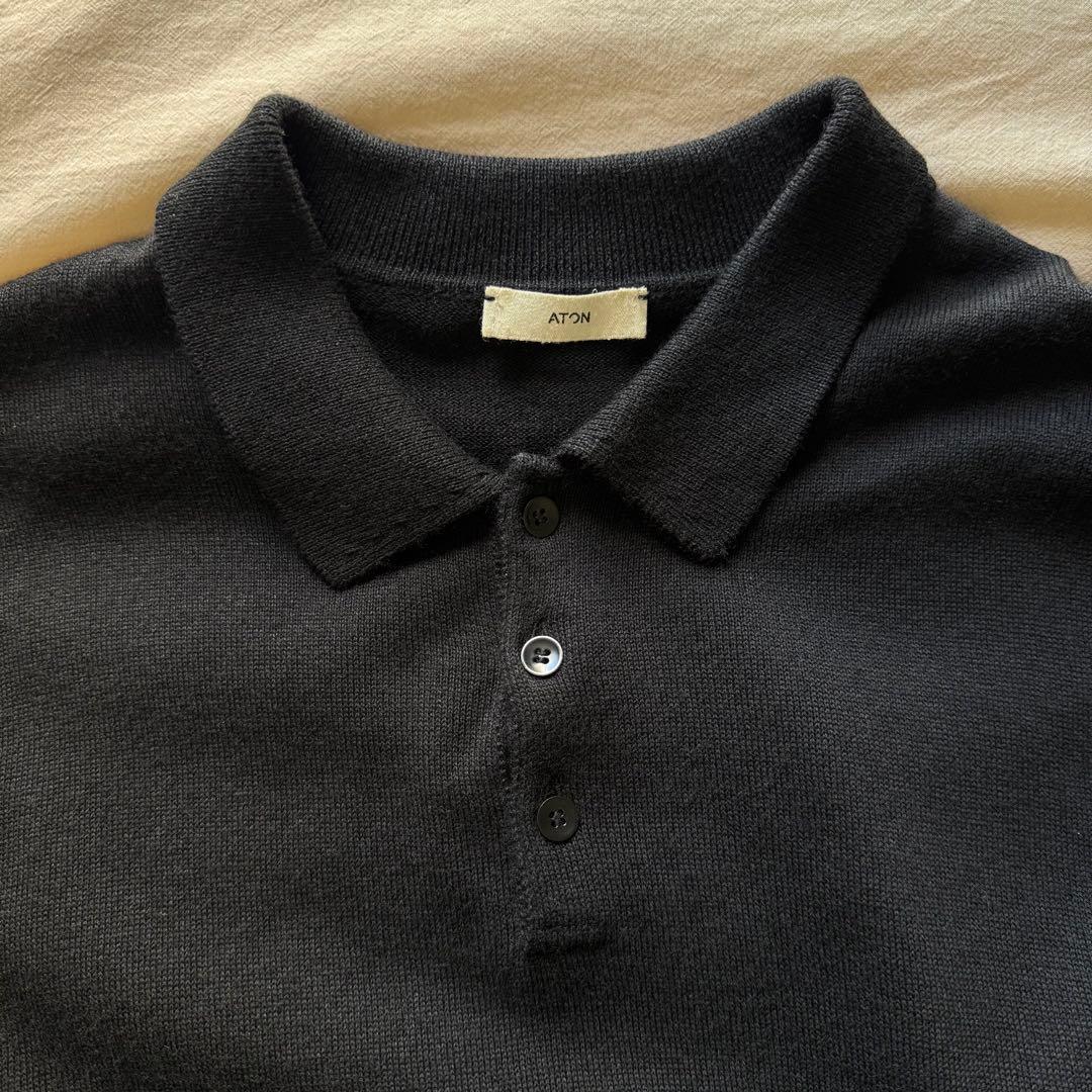 ATON WOOL WASHI ポロ セーター