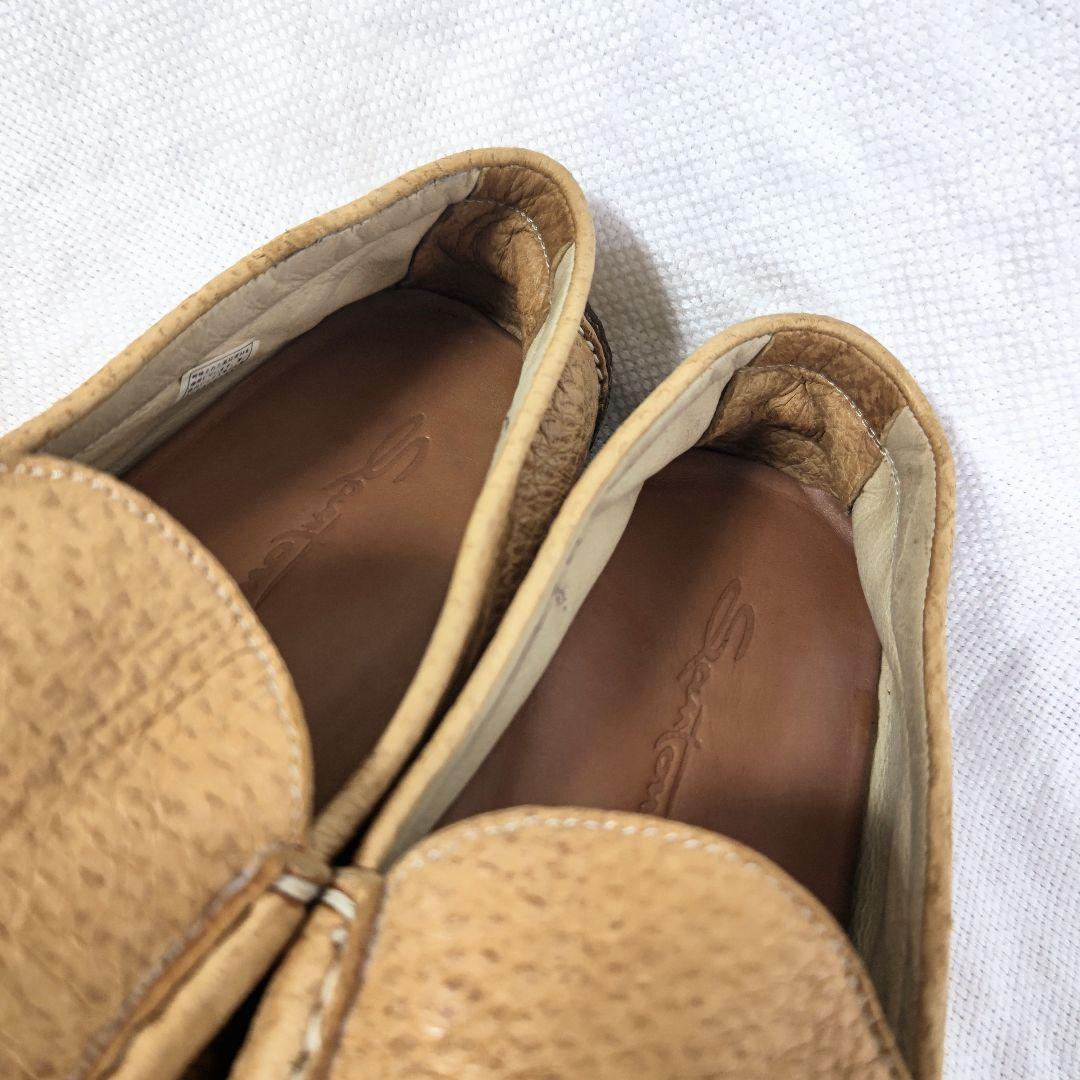 サントーニSantoniペッカリーレザードライビングドレスシューズ9