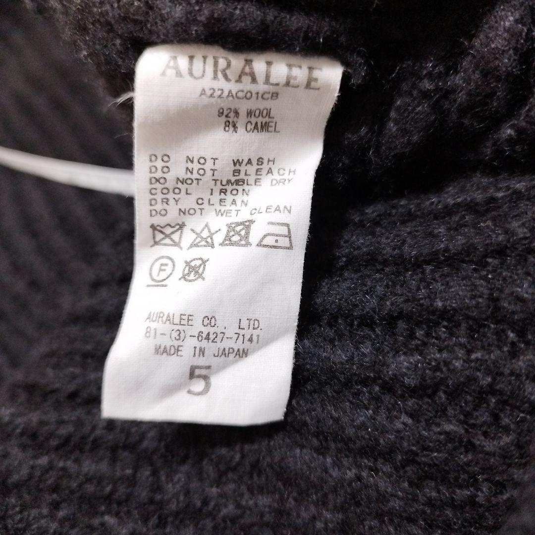 AURALEE 　ウールキャメル　タートルネックニット 　ブラック