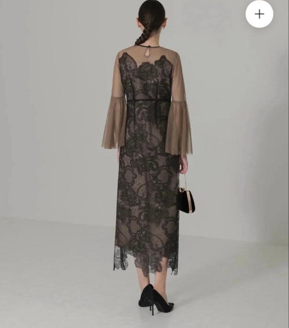 Leja シアープリーツスリーブIラインワンピースドレス オケージョン お呼ばれ