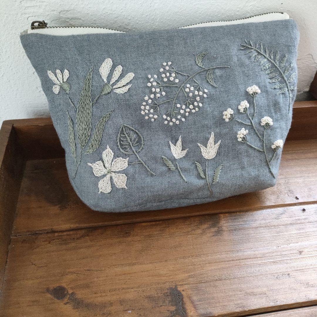 【リネン刺繍　さ。様オーダー専用ページ】マルチクロス　メガネケース