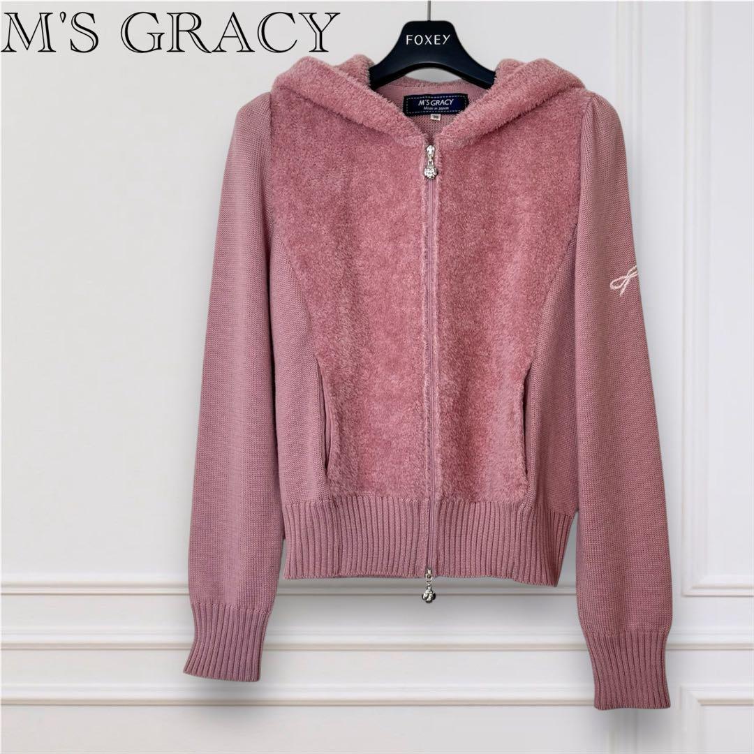 M'S GRACY ふわもこ♡フード付きニットパーカー 可愛いピンク* 38