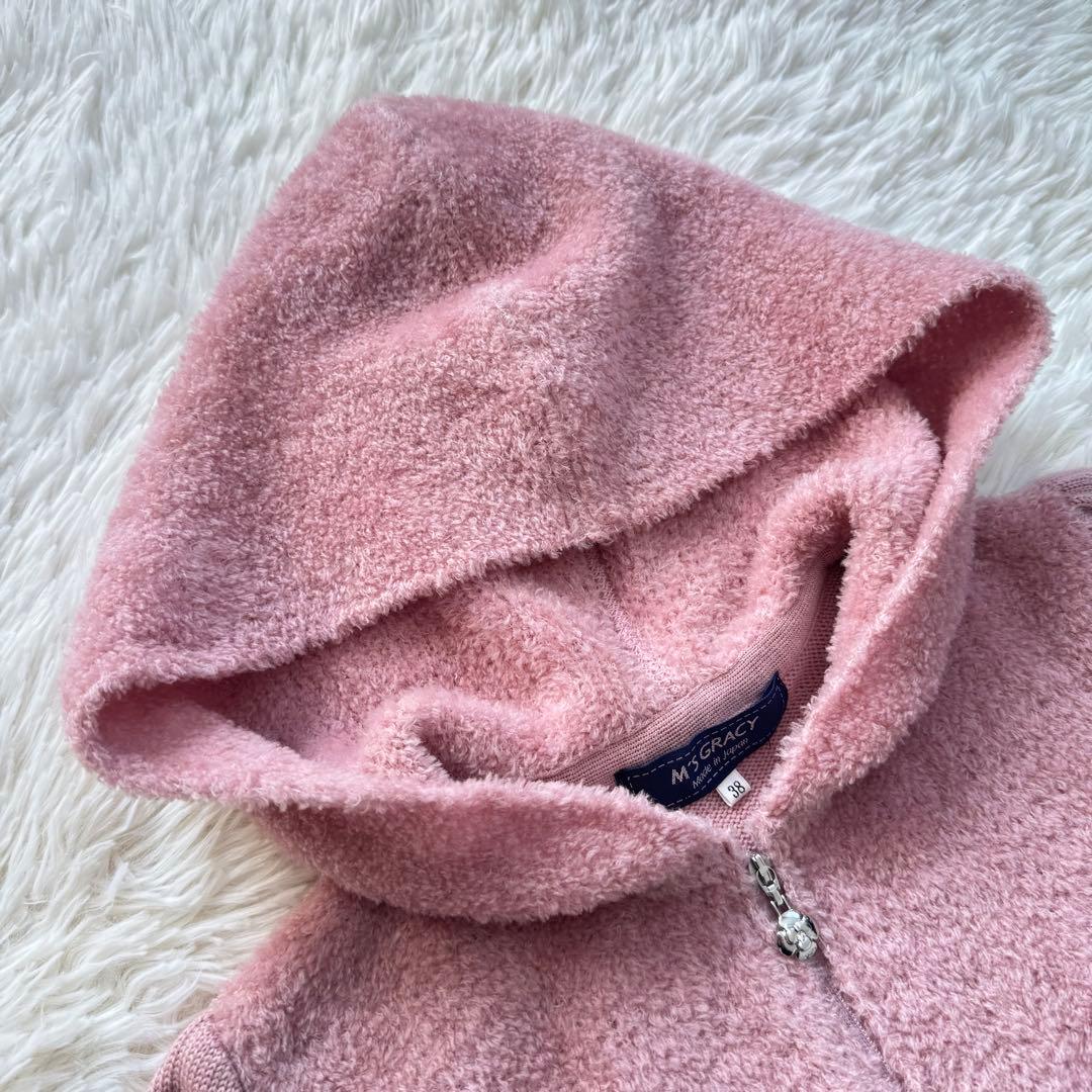 M'S GRACY ふわもこ♡フード付きニットパーカー 可愛いピンク* 38