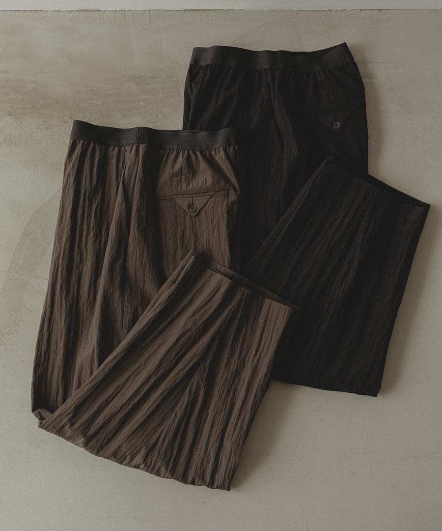 SALON adam et rope' ウールナイロンワッシャーパンツ