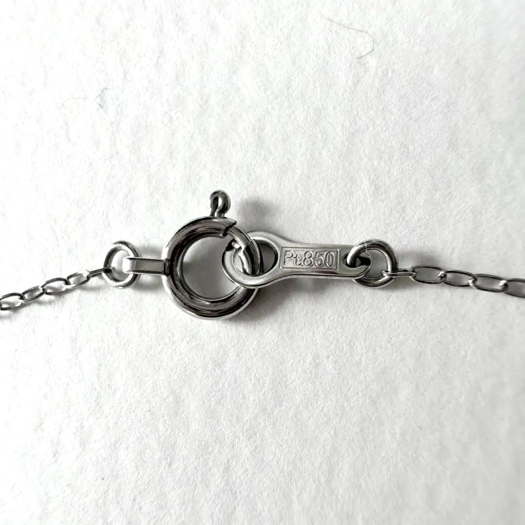 Pt850 プラチナ 40cm 小豆チェーンネックレス シンプル
