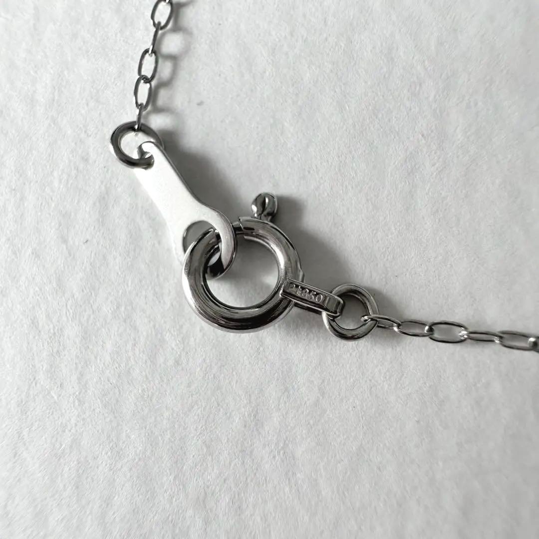 Pt850 プラチナ 40cm 小豆チェーンネックレス シンプル