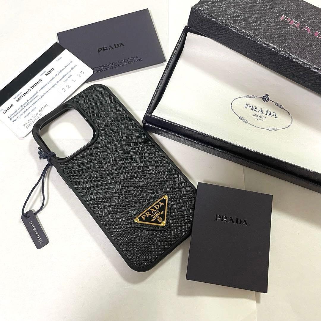 【新品】PRADA プラダ iPhone13pro サフィアーノレザー 黒