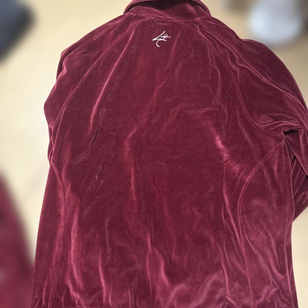 W*m様 ベロア　セットアップ　バーガンディ ベルベット ジャージセット