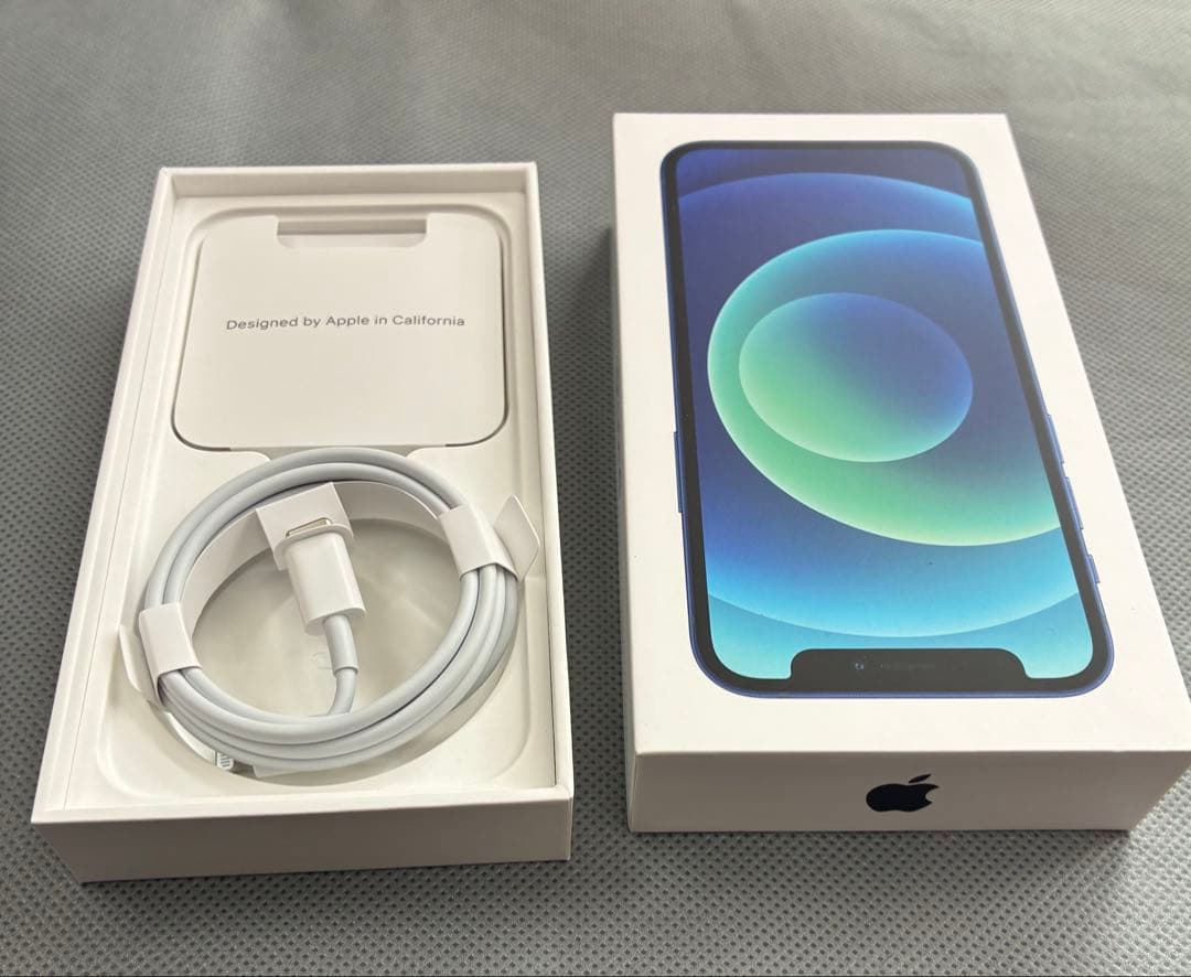 iPhone12 mini 128GB ブルー　箱・付属品(付属品は新品未使用)