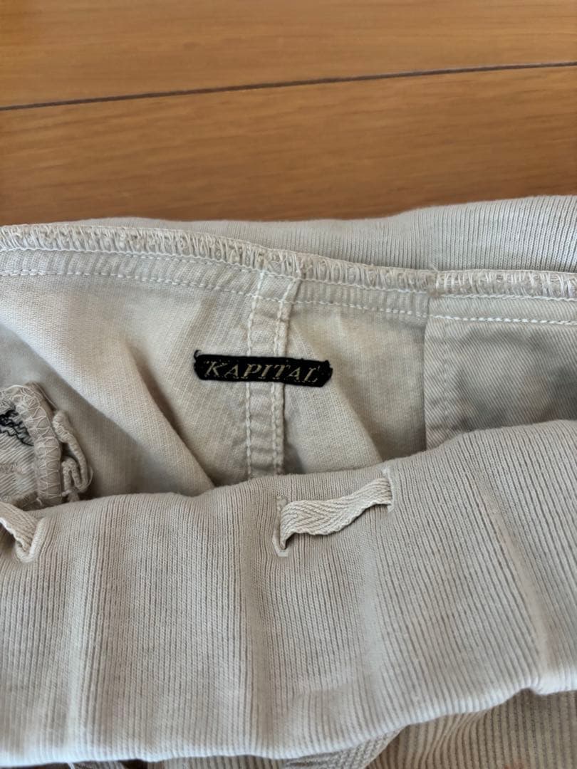 キャピタル KAPITALコーデュロイ イージーパンツ ダメージ加工 刺繍入り