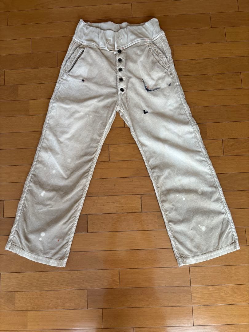 キャピタル KAPITALコーデュロイ イージーパンツ ダメージ加工 刺繍入り