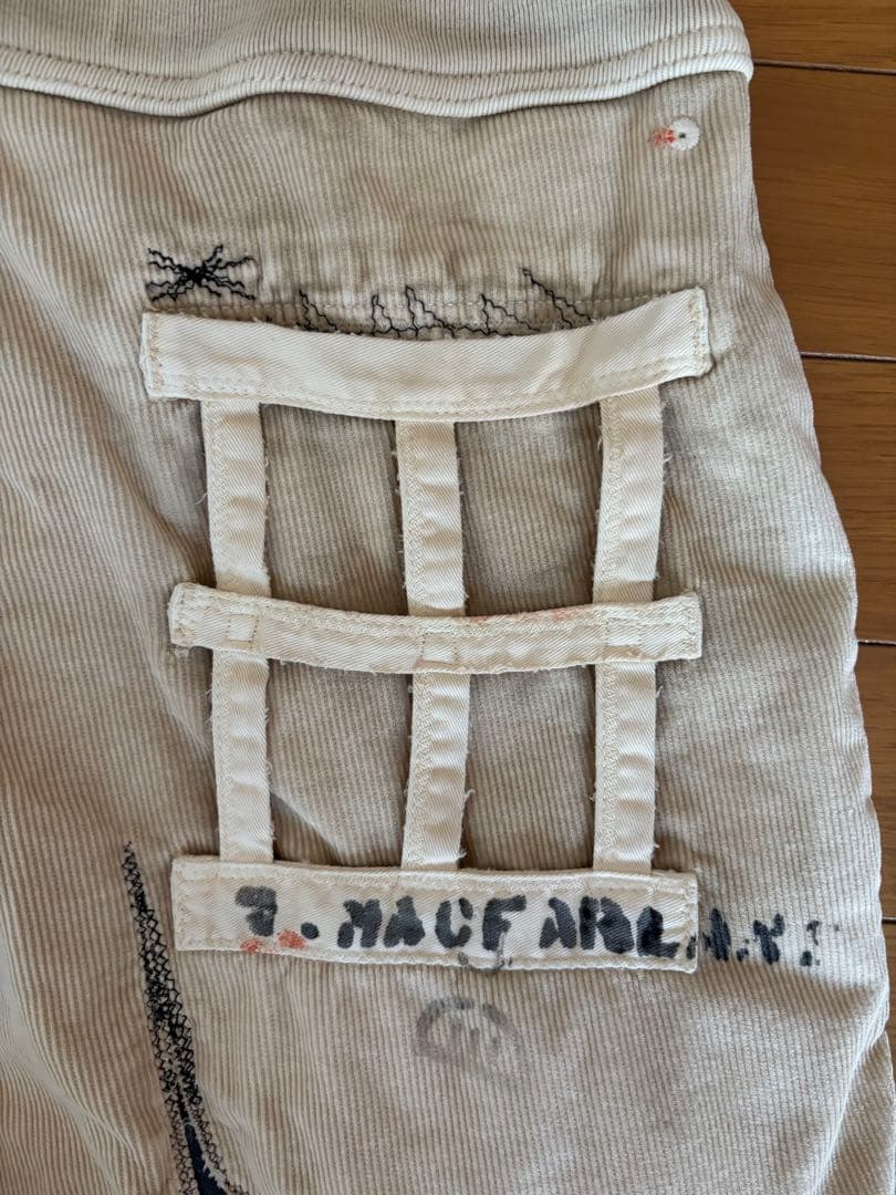 キャピタル KAPITALコーデュロイ イージーパンツ ダメージ加工 刺繍入り