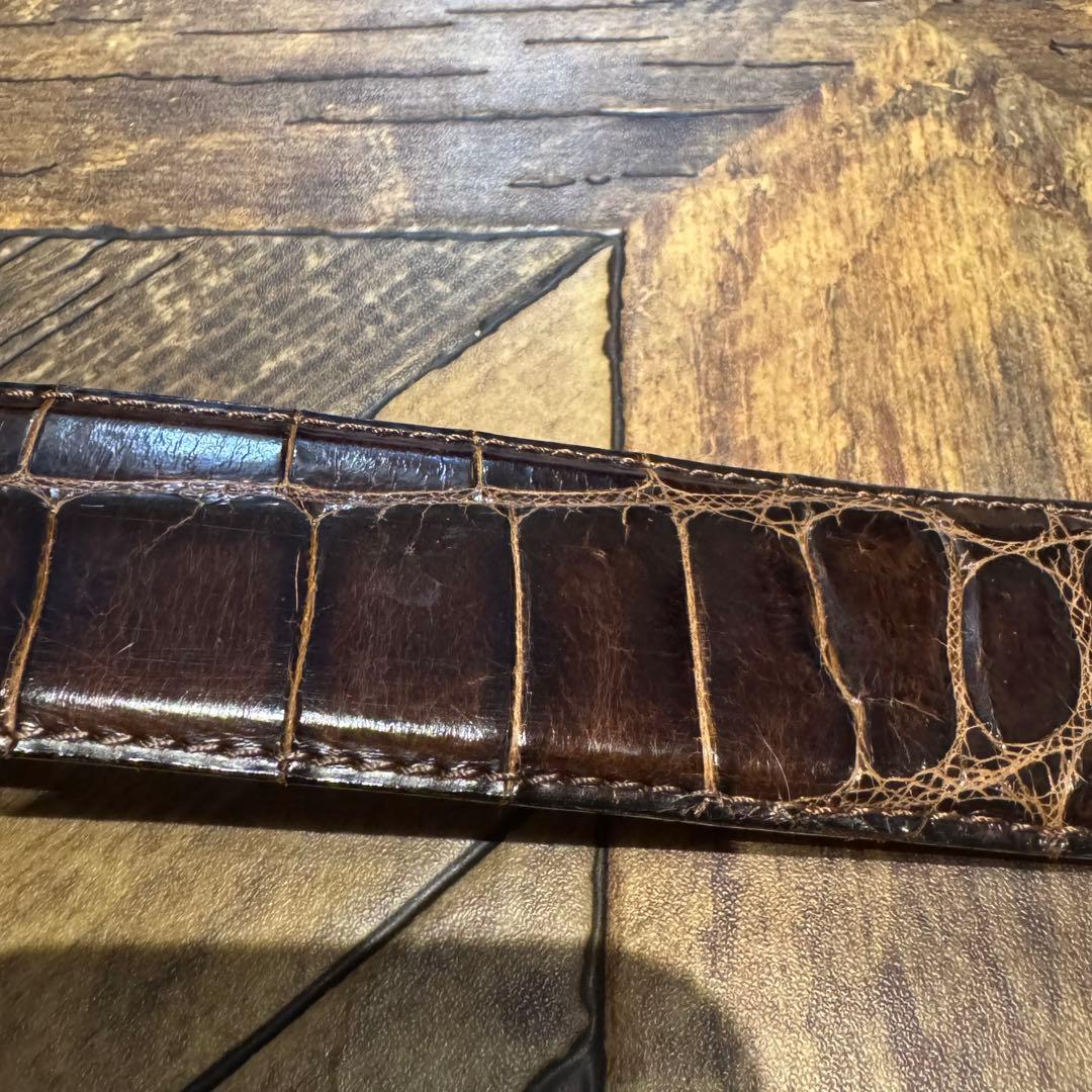 ラルフローレン アリゲーター レザー ベルト シルバー製バックル