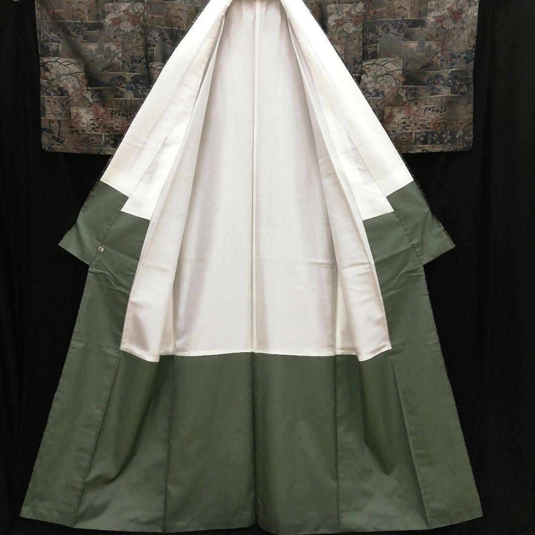 本場大島紬(袷)　(四季の草花紋様　恵 積五郎(絣の魔術師)　裄68㌢身幅広め)