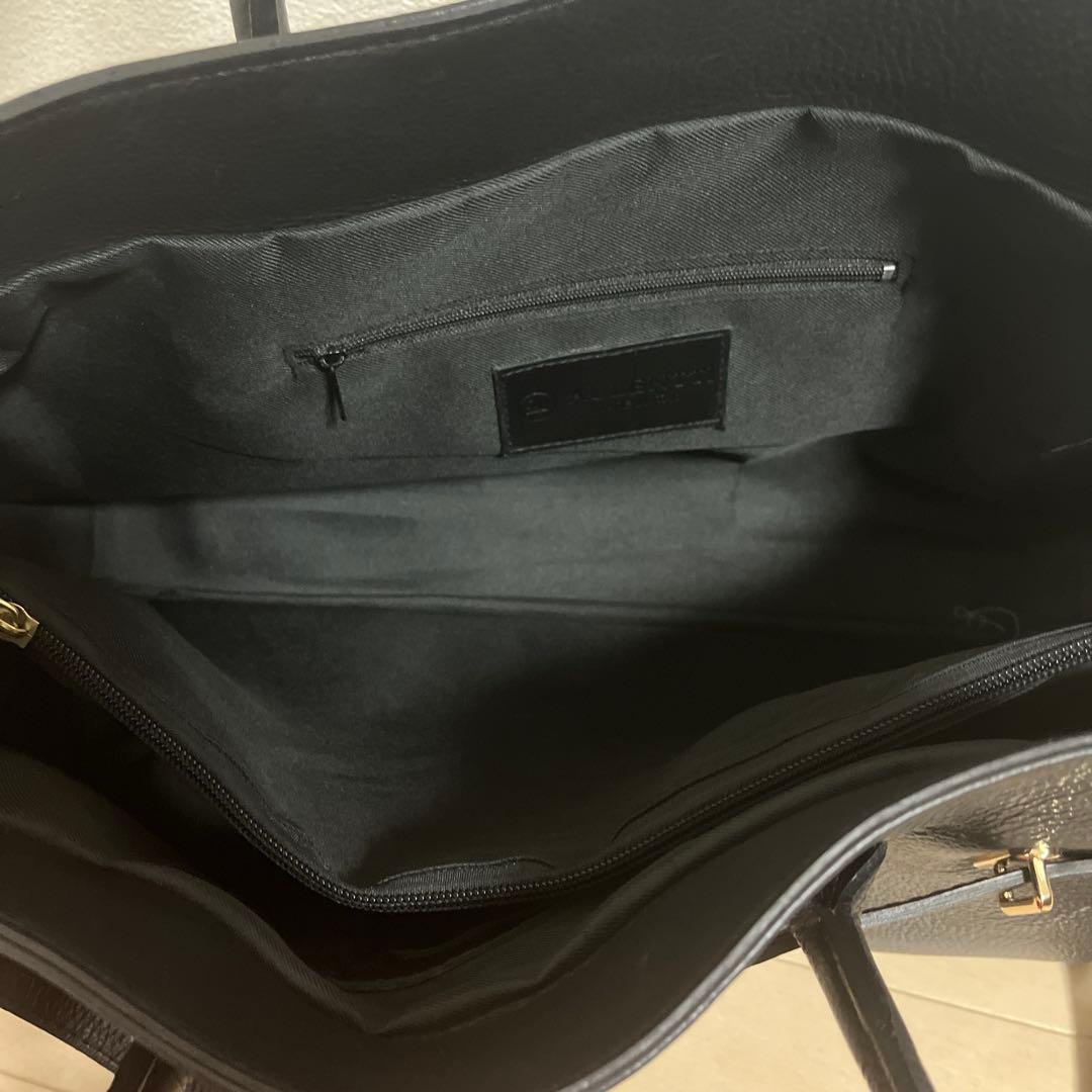 AULENTY ブラックレザー ビジネスバッグ