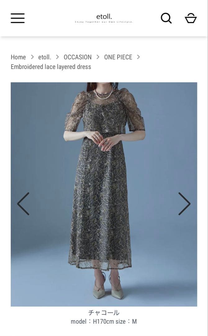 スーツ・フォーマル・ドレス etoll. Embroidered lace layered dress