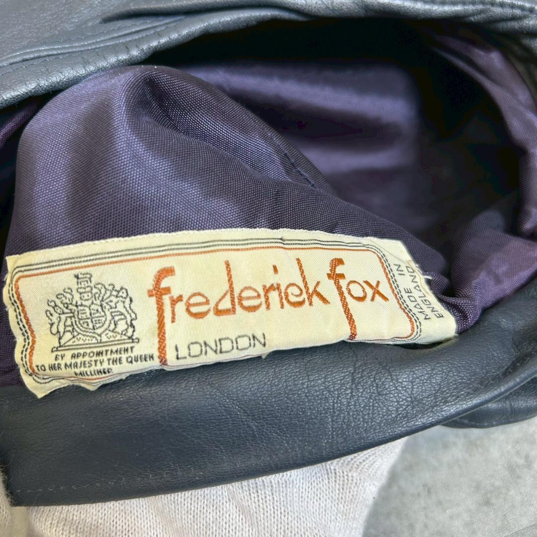 70s 80s frederiek fox レザーベレー帽　英国製　DMG60