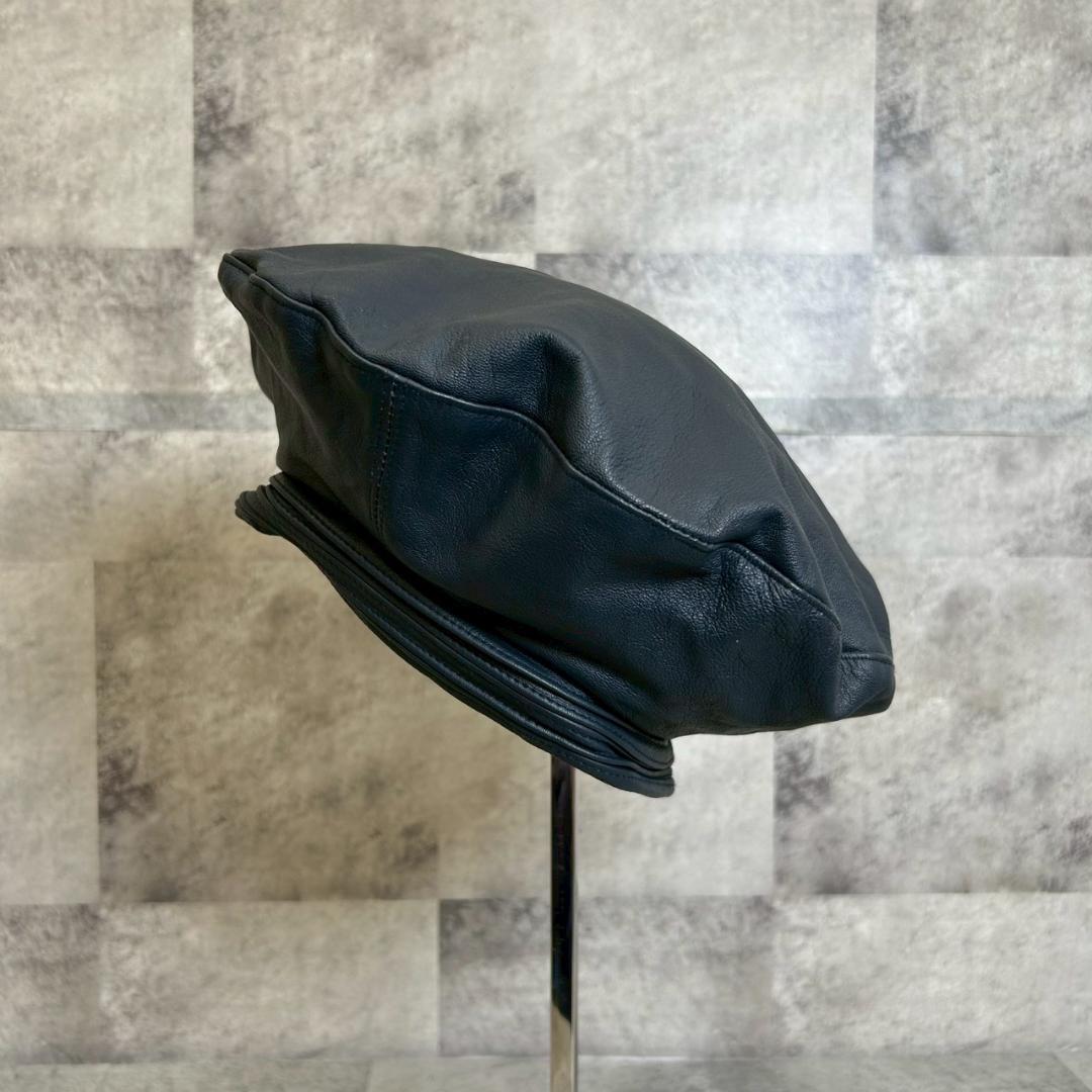 70s 80s frederiek fox レザーベレー帽　英国製　DMG60