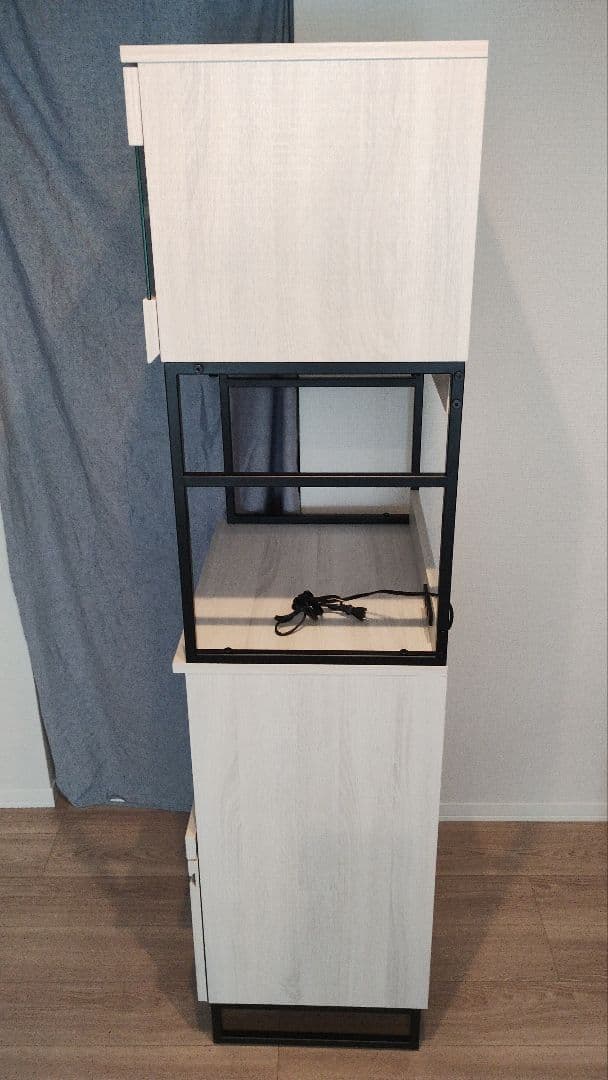 Cloudear ホワイト 木製 オープンシェルフ 食器棚