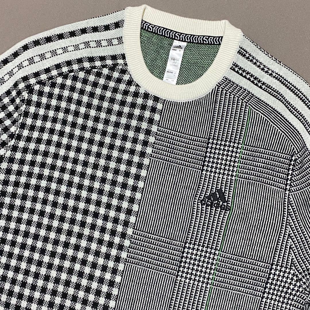 アディダスゴルフADIDAS グレンチェック千鳥柄ニットセーターセット
