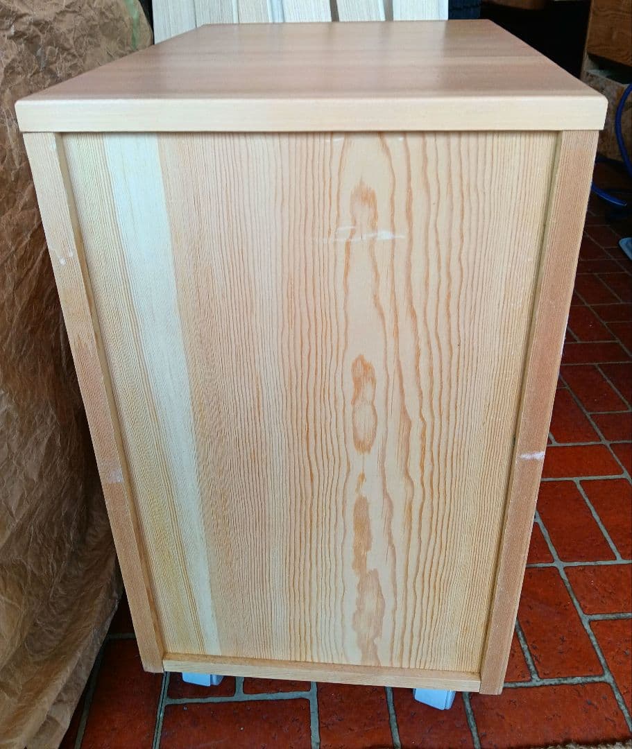 【廃盤】無印良品 MUJI パイン材 キャビネット サイドチェスト キャスター付