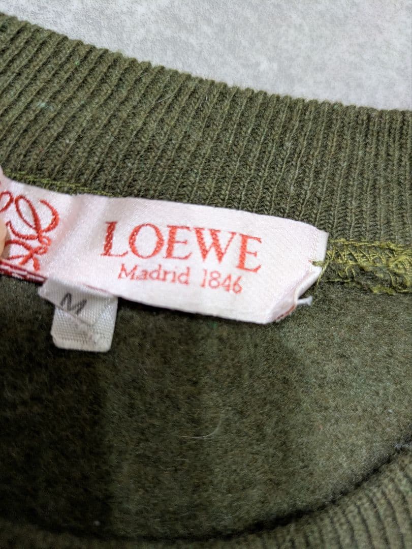 ロエベ　スウェット　トレーナー　ロゴ刺繍　トップス　M