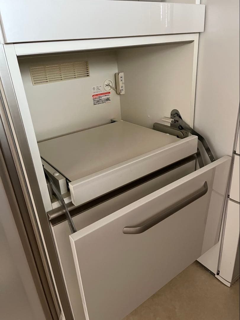 綾野製作所 食器棚レンジ台セット ホワイト スライドドア