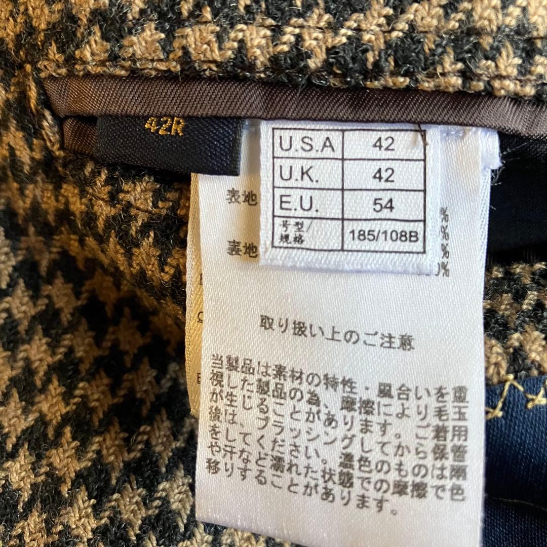 usa製　brooks brothers チェック千鳥柄 ツイードジャケット 茶