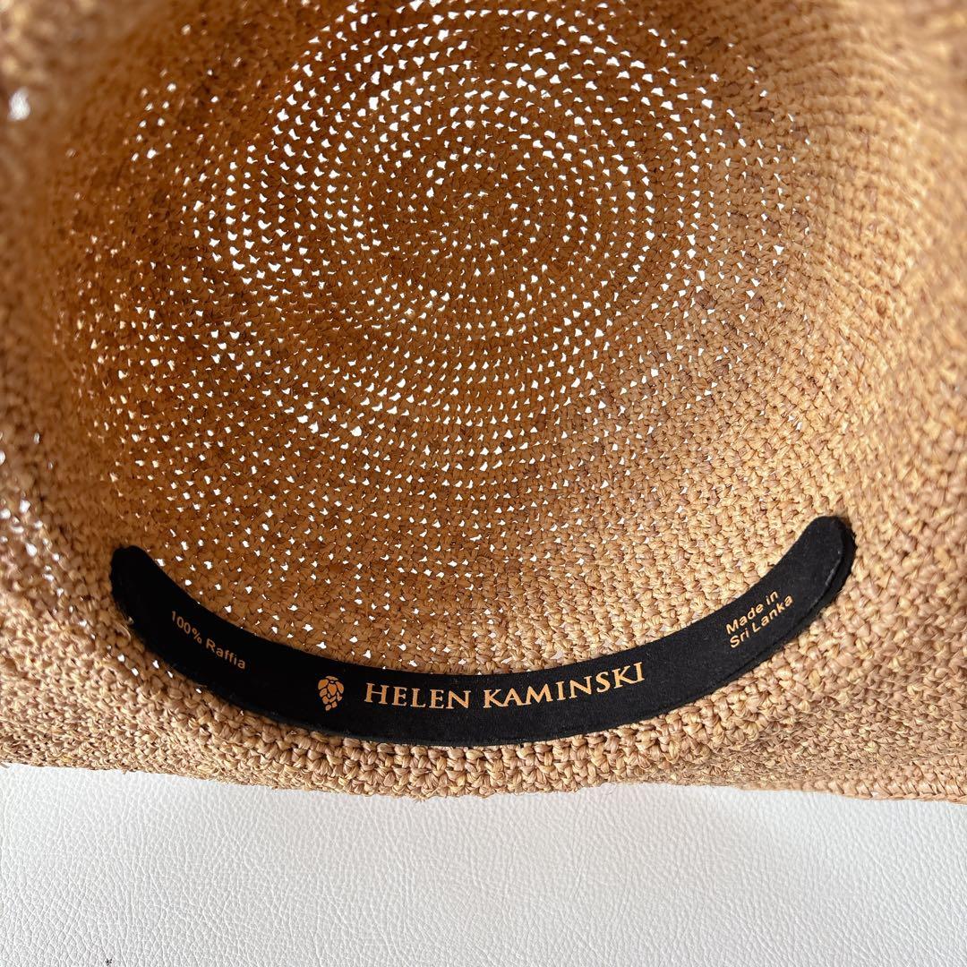 ヘレンカミンスキー ラフィアハット つば広 ワイヤー 麦わら帽子