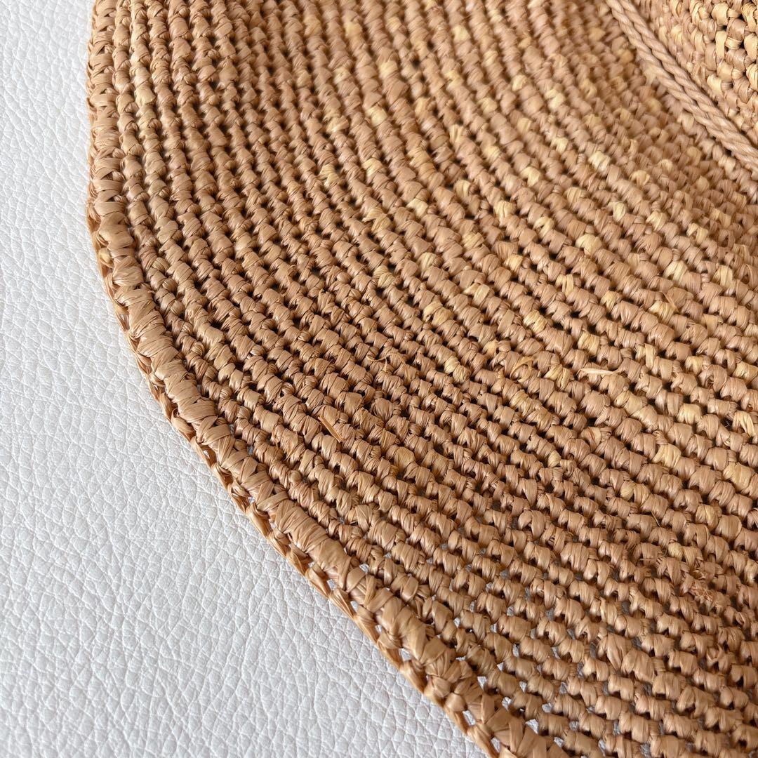 ヘレンカミンスキー ラフィアハット つば広 ワイヤー 麦わら帽子