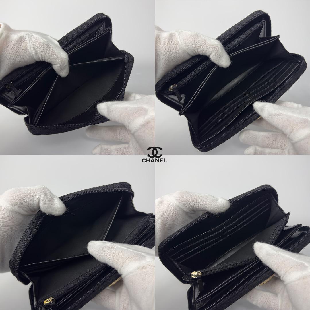 正規品　CHANEL ボーイシャネル　ゴールド金具　ラウンドファスナー　長財布