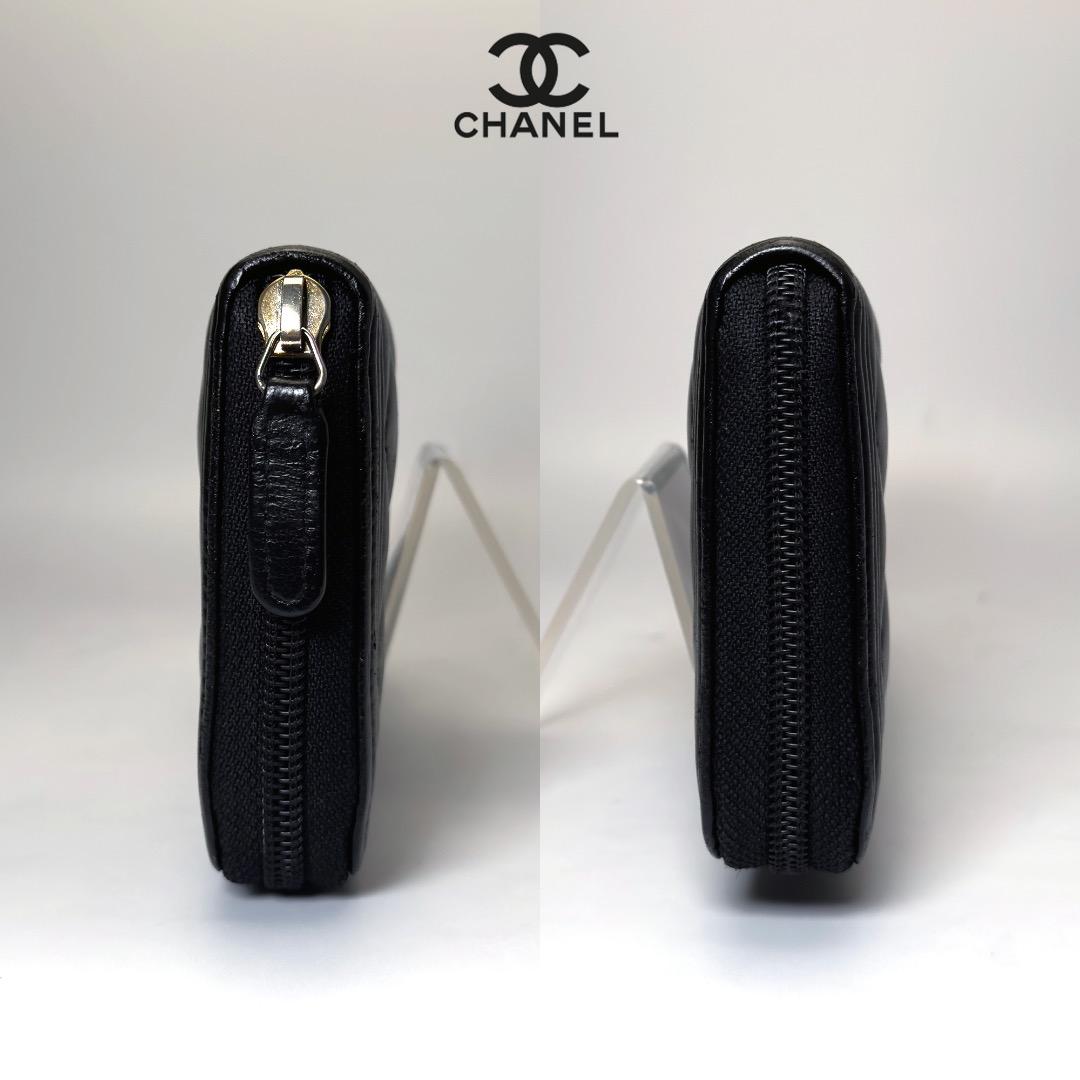 正規品　CHANEL ボーイシャネル　ゴールド金具　ラウンドファスナー　長財布