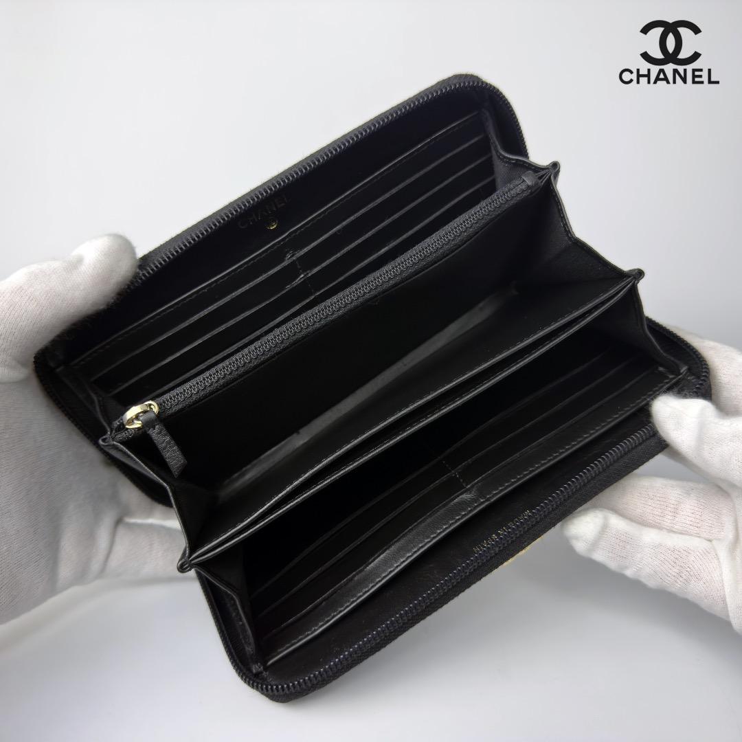 正規品　CHANEL ボーイシャネル　ゴールド金具　ラウンドファスナー　長財布