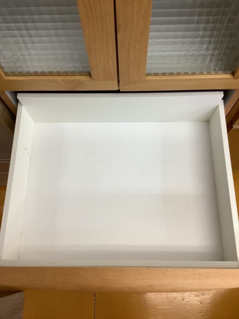 【送料込み】ウッドカントリー　無垢材　スリム食器棚 ハイタイプ