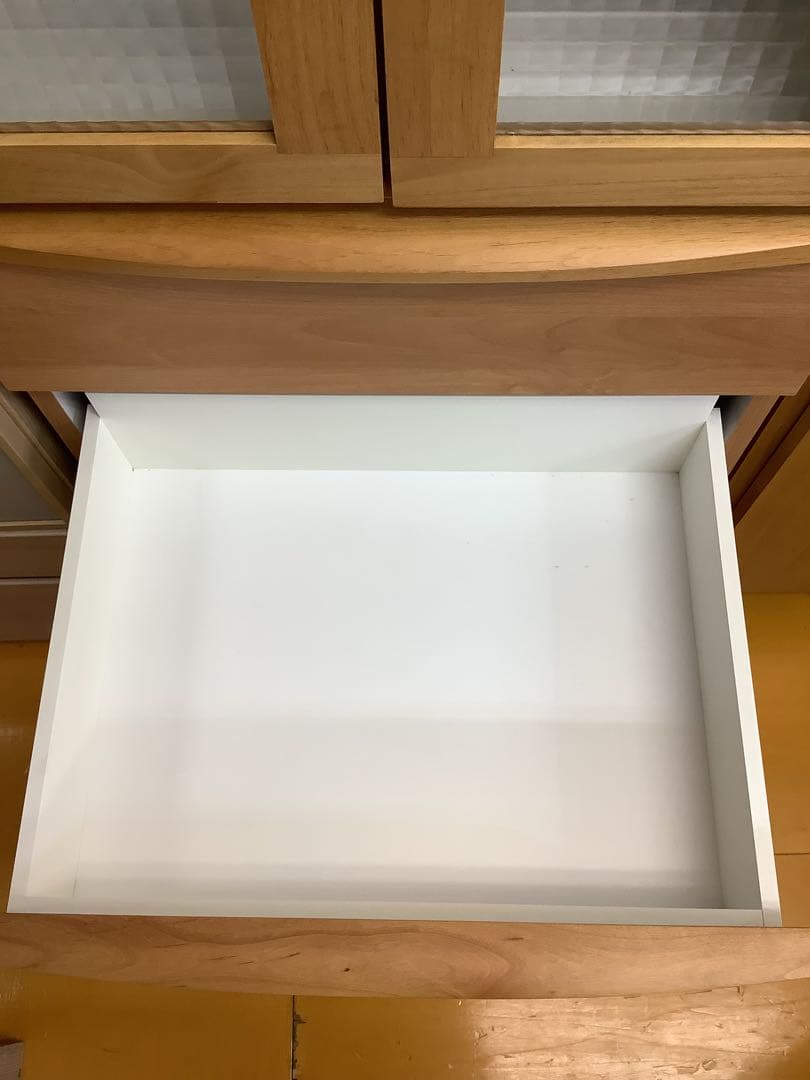 【送料込み】ウッドカントリー　無垢材　スリム食器棚 ハイタイプ