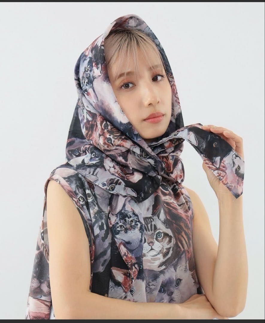 マミタス　mmts x unoaノースリ ワンピース 猫柄スカーフ靴下3点セット