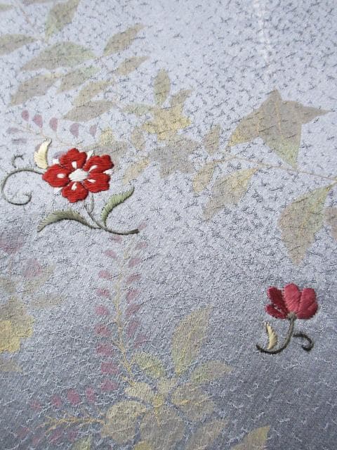 着用少ない！美品＊絞り＊刺繡＊ブルーグレー＊豪華＊訪問着＊１６０ｃｍ＊裄６５