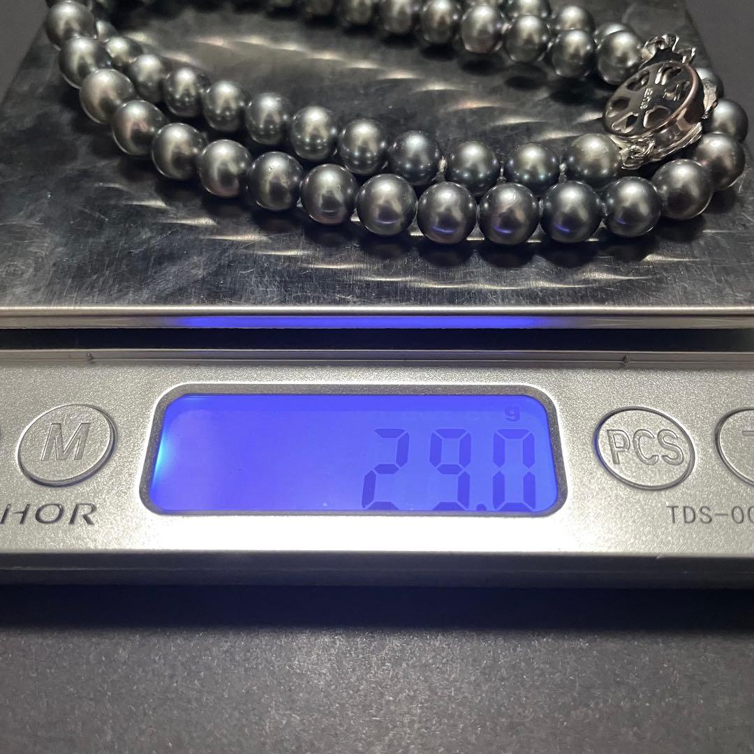 【あこや本真珠✨】ネックレス 6.5-7.0 アコヤパール 黒真珠 シルバー刻印