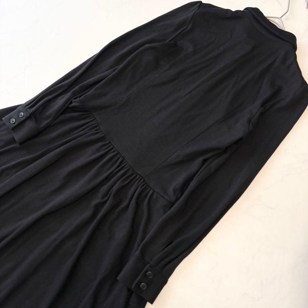 ボーダーズアットバルコニー ウィークエンド シャツ ドレス ワンピース 黒 美品