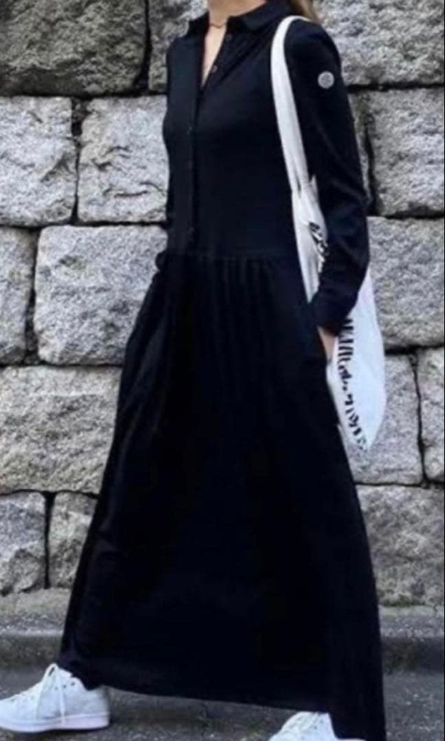 ボーダーズアットバルコニー ウィークエンド シャツ ドレス ワンピース 黒 美品