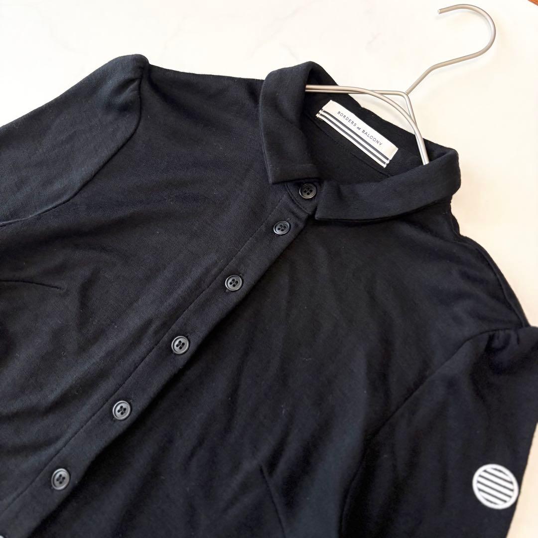 ボーダーズアットバルコニー ウィークエンド シャツ ドレス ワンピース 黒 美品