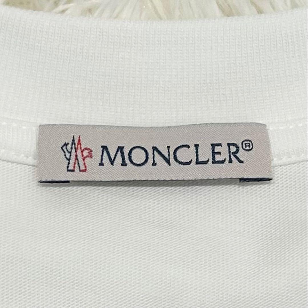 【新品未使用】タグ付き モンクレール 刺繍ロゴ Tシャツ ワッペン 半袖 白 M