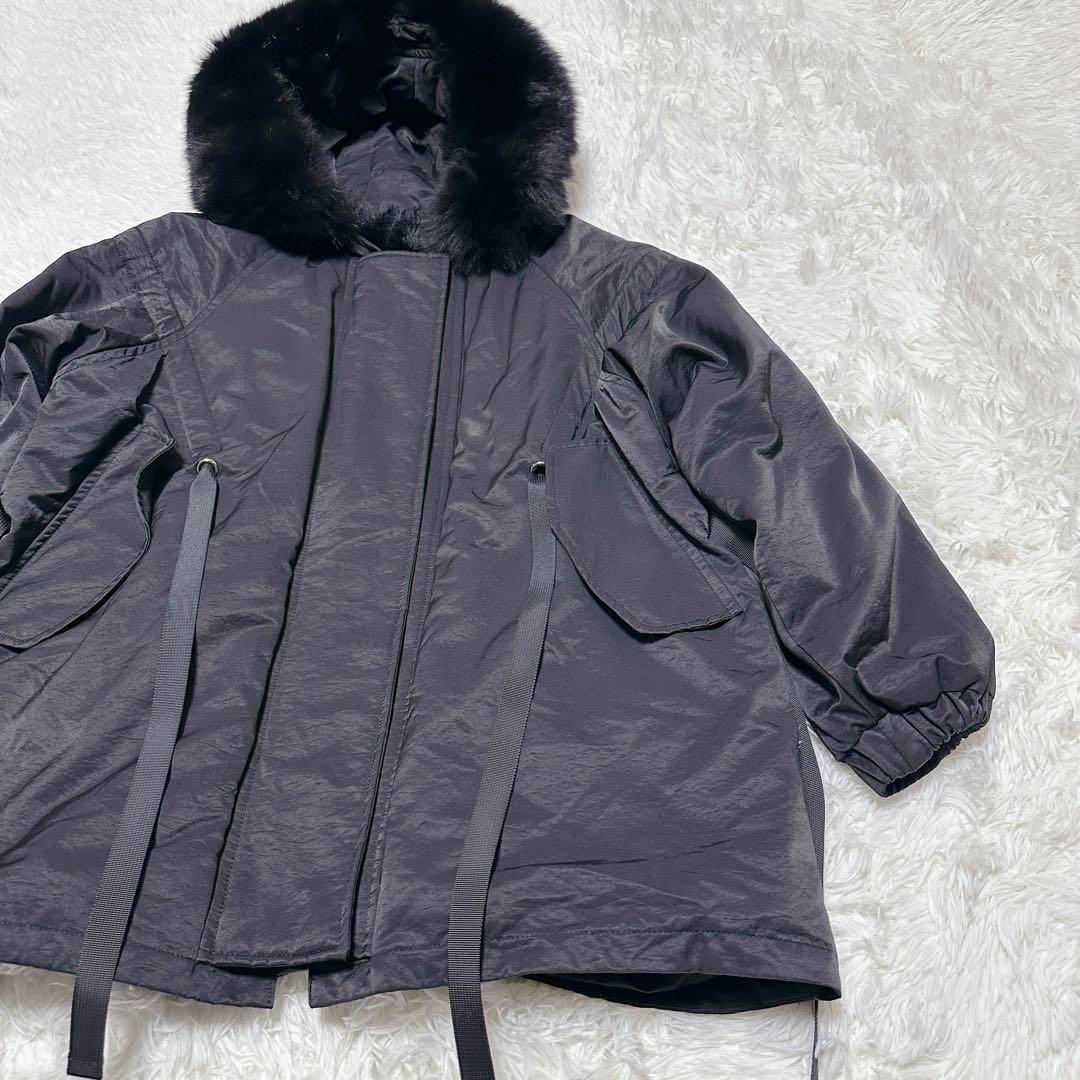 SCOT CLUB スコットクラブ モッズコート アウター ファー ボア 黒